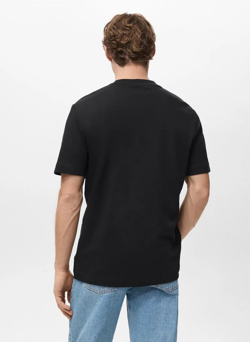 Mango Man  Medium weight regular fit T-shirt for Men | Best Price UAE